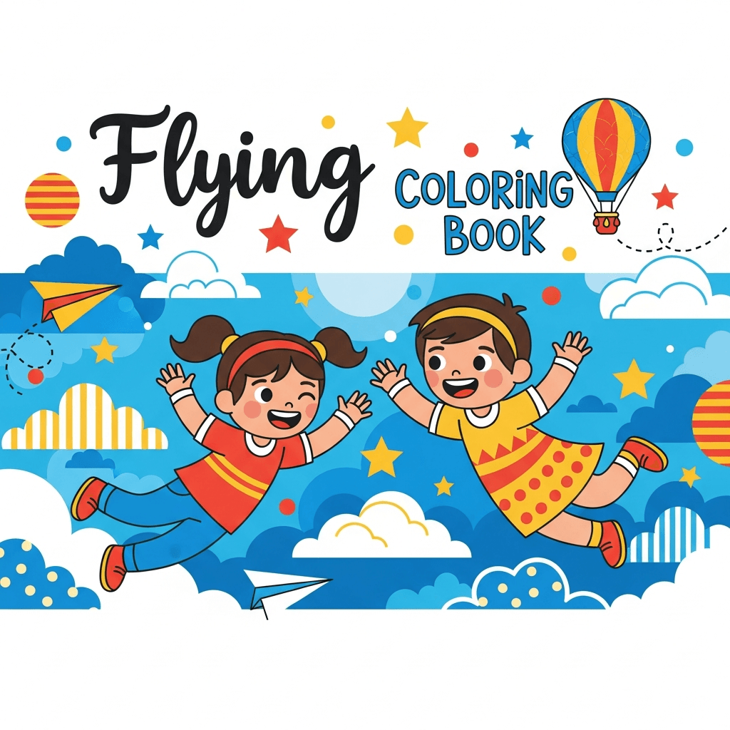 Skyward Journeys: Whimsical Adventures Coloring Book cover