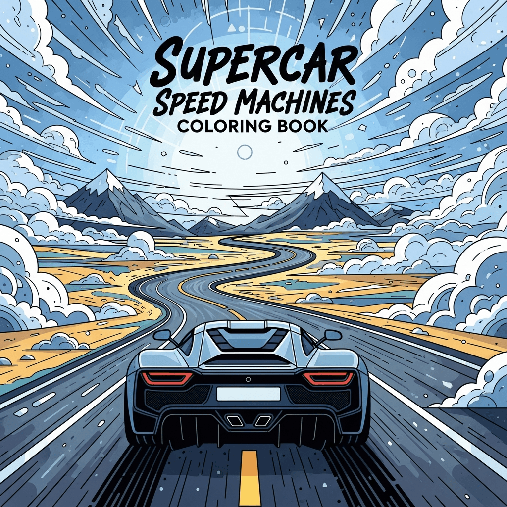 Supercar Speed Machines Coloring Book cover