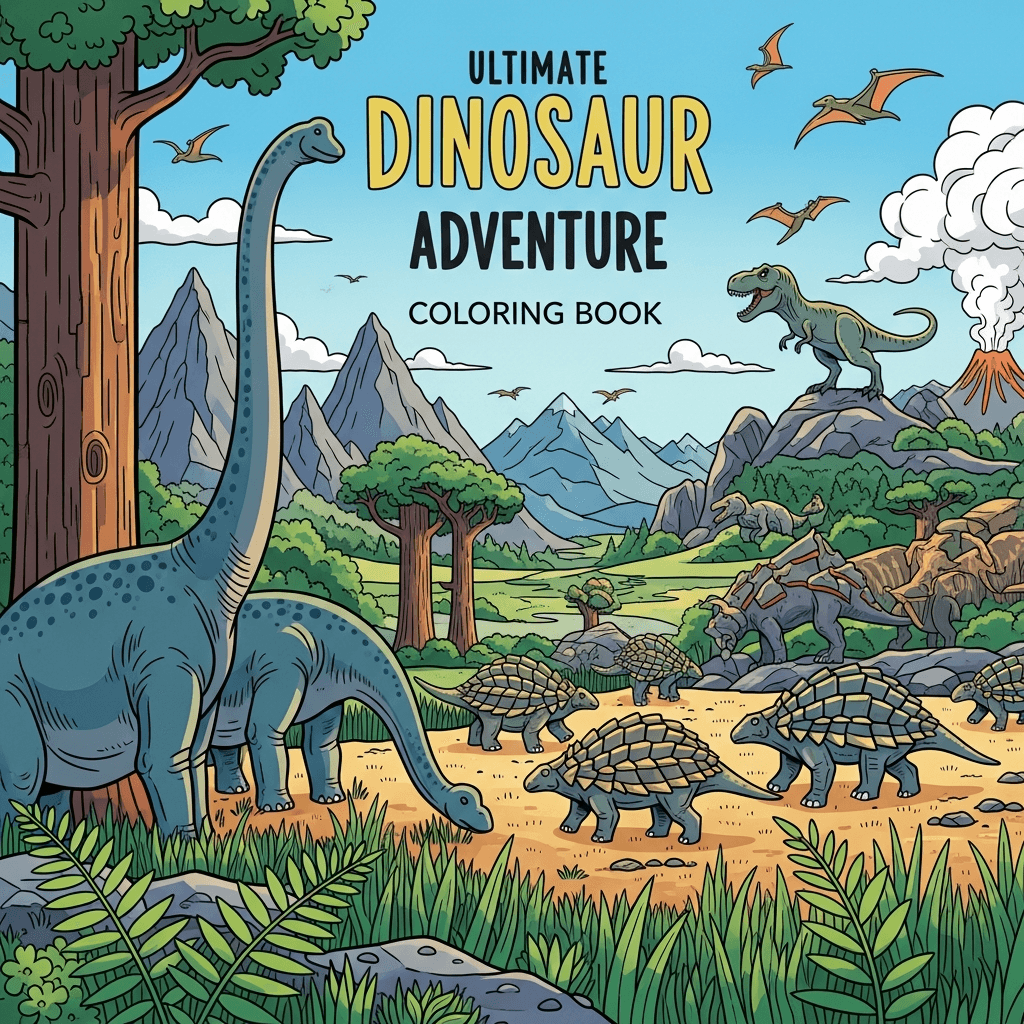 Ultimate Dinosaur Adventure Coloring Book cover