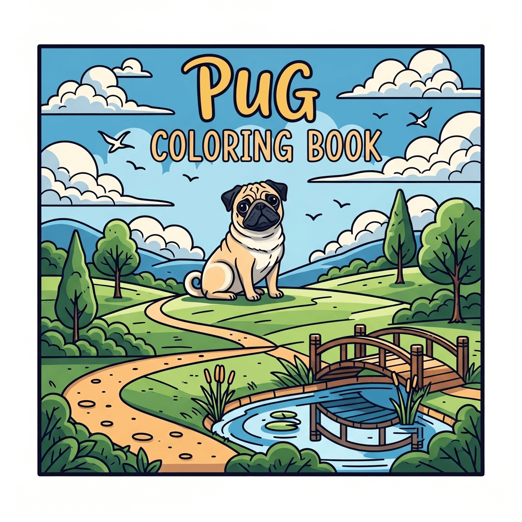 Pug Coloring Book cover
