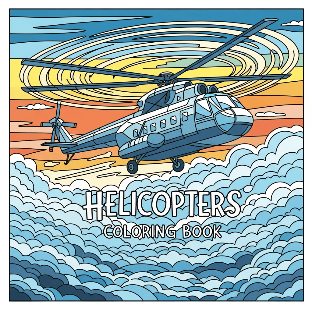 Helicopters Coloring Book cover