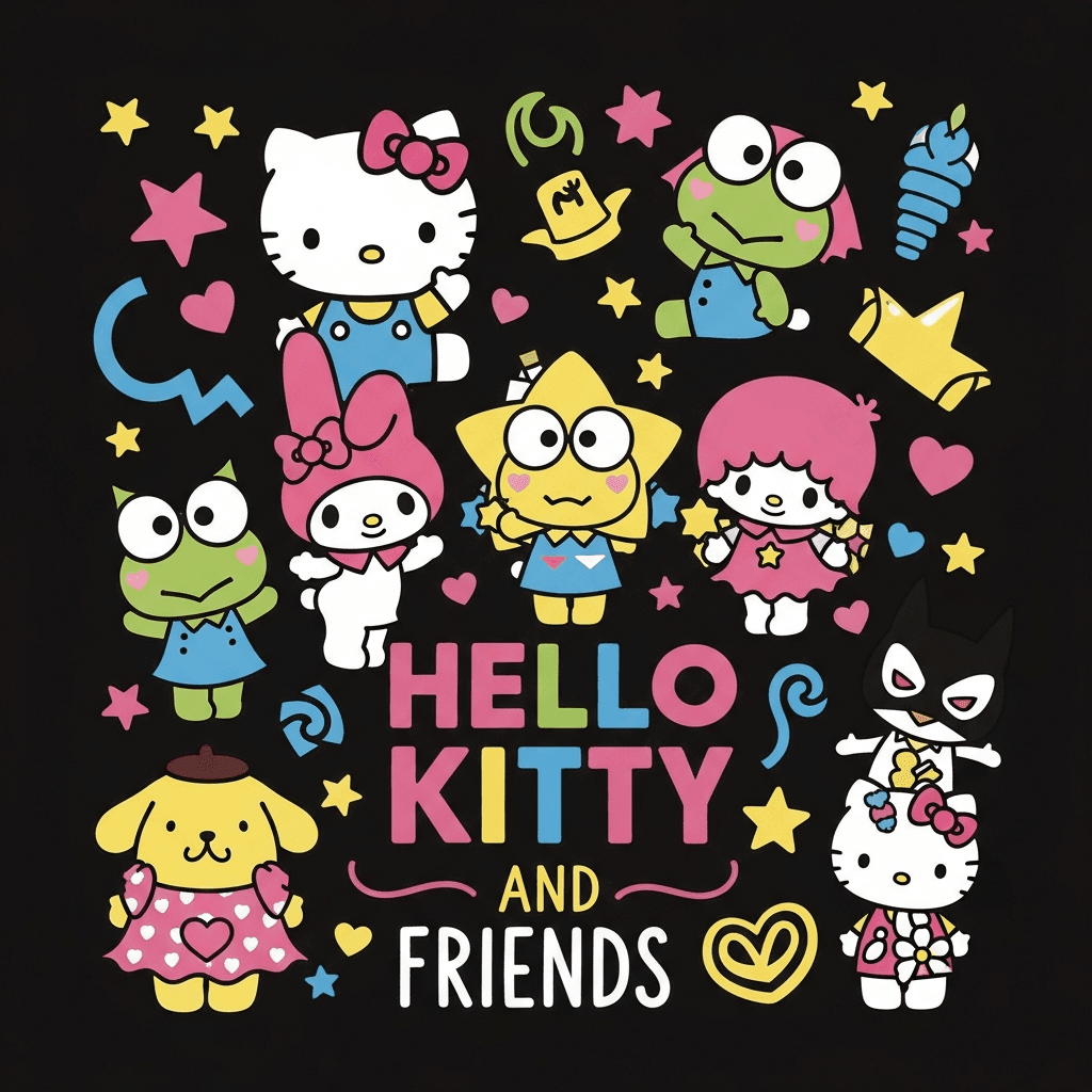 Adventures with Hello Kitty and Friends Coloring Book cover