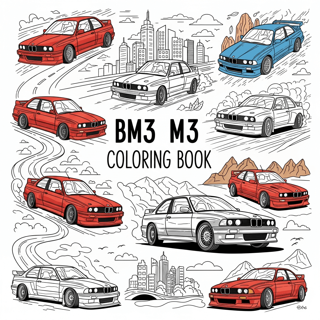 BMW M3 Coloring Book cover