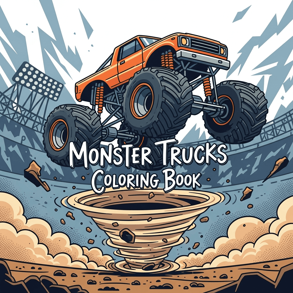 Monster Trucks Coloring Book cover
