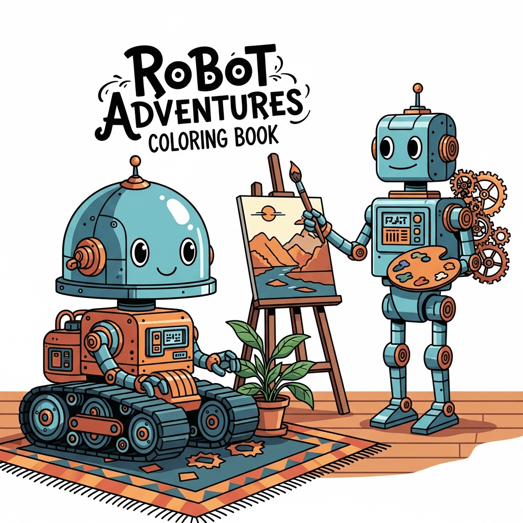 Robot Adventures Coloring Book cover