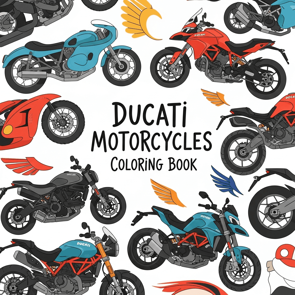 Ducati Motorcycles Coloring Book cover