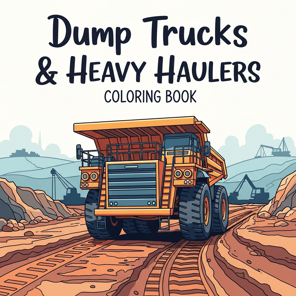 Dump Trucks & Heavy Haulers Coloring Book cover