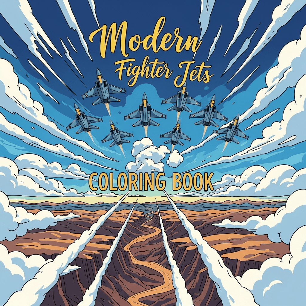 Modern Fighter Jets Coloring Book cover
