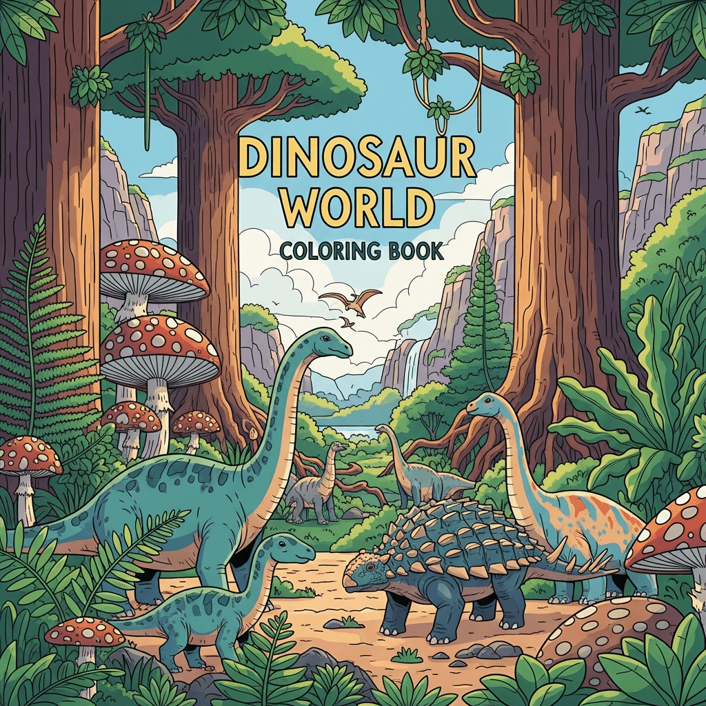 Dinosaur World Coloring Book cover