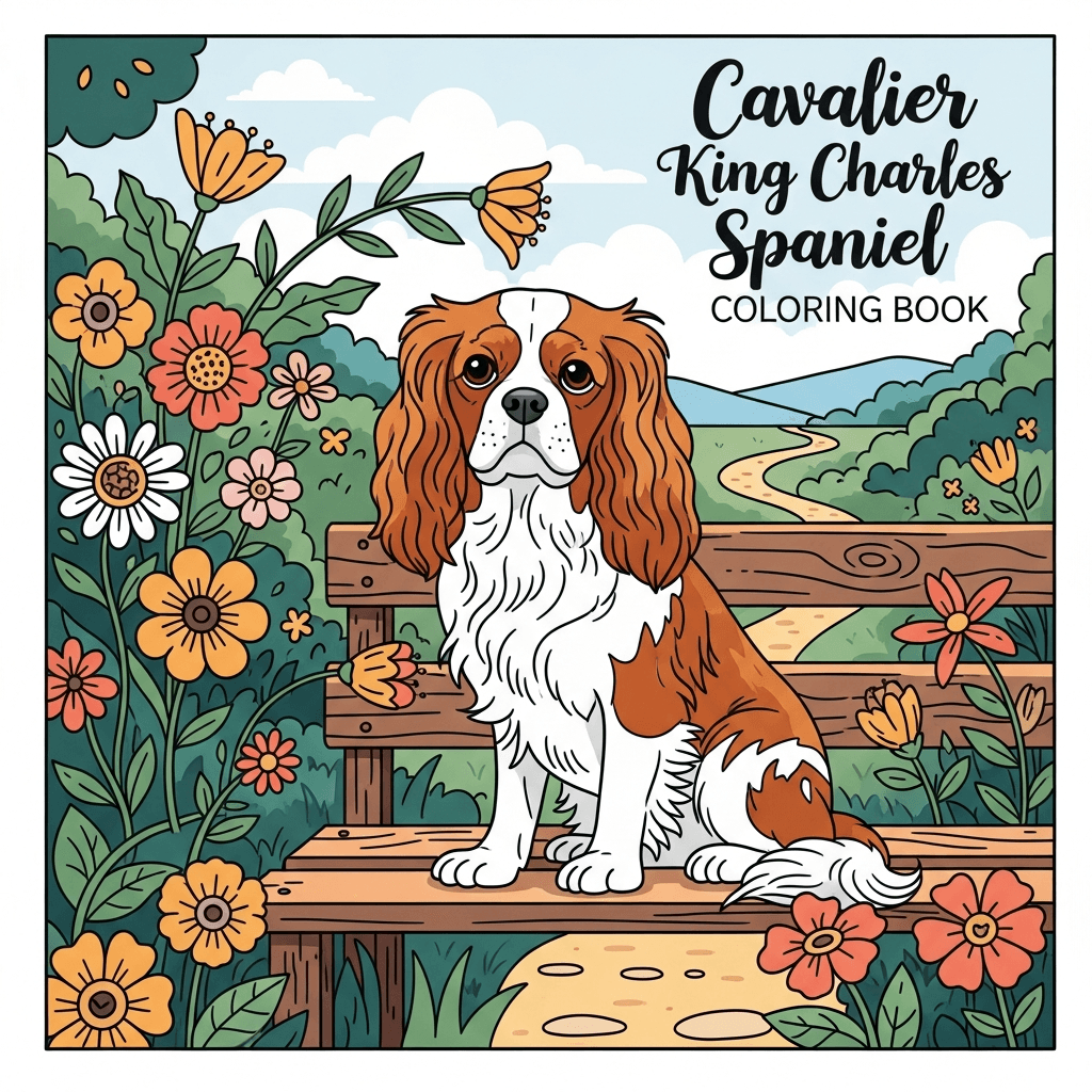 Cavalier King Charles Spaniel Coloring Book cover