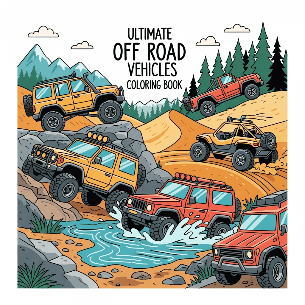 Ultimate Off-Road Vehicles Coloring Book cover