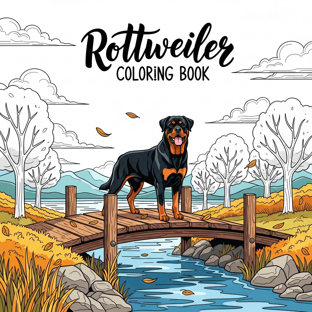 Rottweiler Coloring Book cover