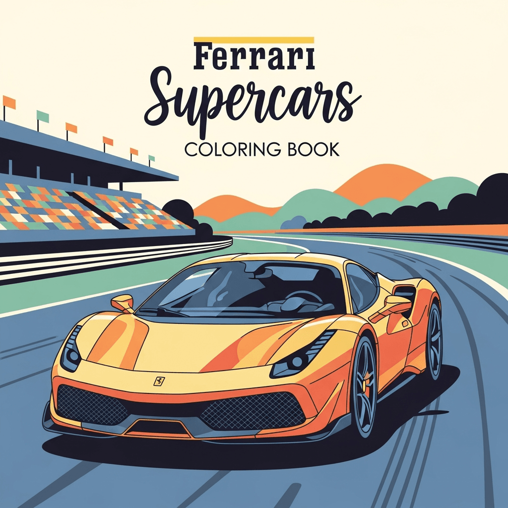 Ferrari Supercars Coloring Book cover