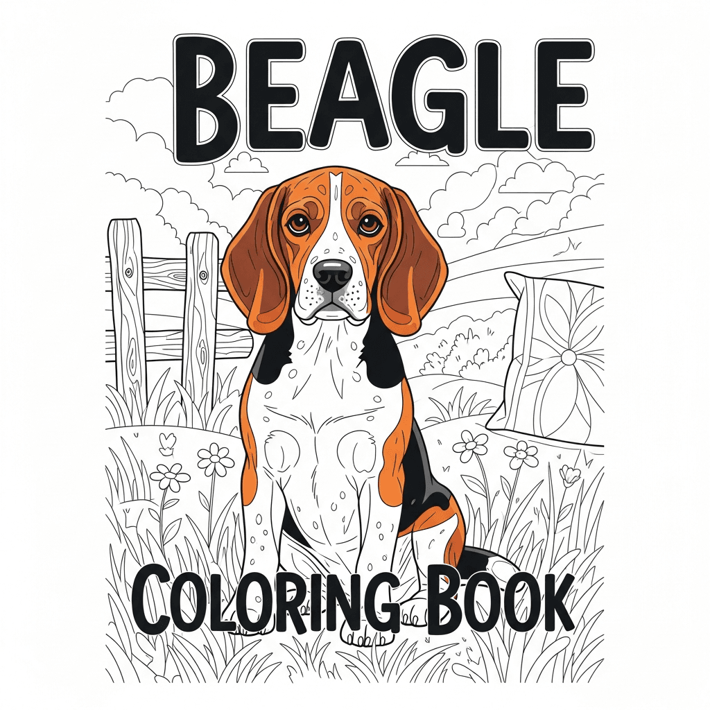 Beagle Coloring Book cover