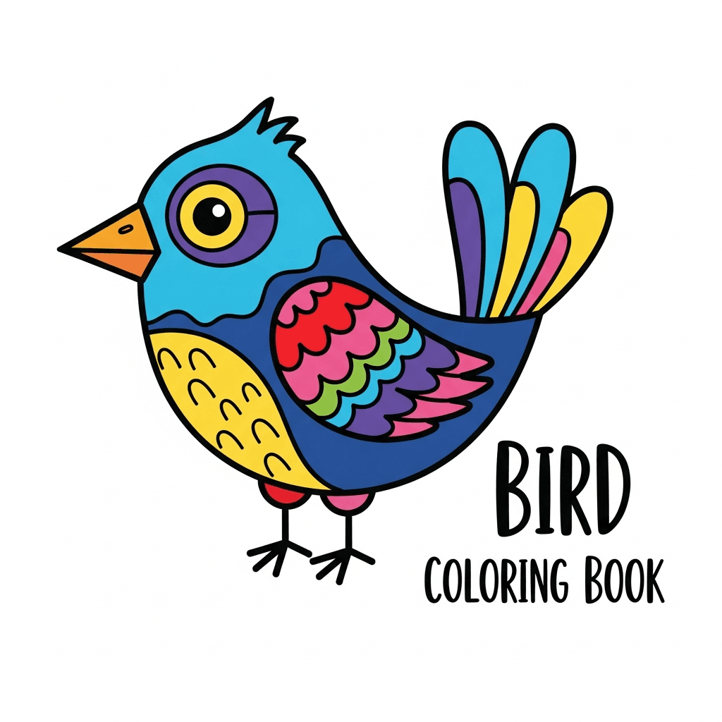 Charming Cartoon Birds Coloring Book cover