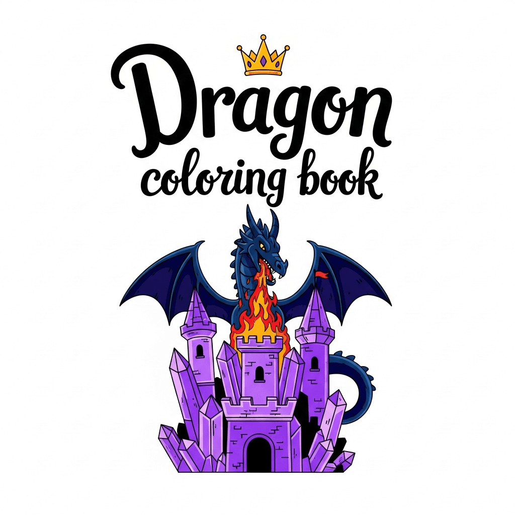 Mythical Beasts and Enchanted Realms and a magical feeling Coloring Book cover