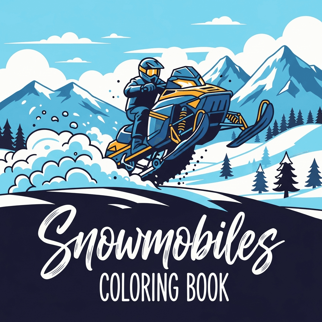 Snowmobiles Coloring Book cover