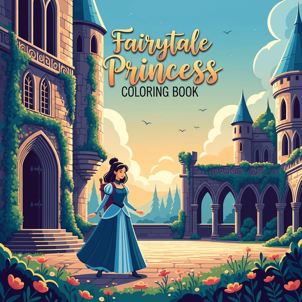 Fairytale Princess Coloring Book cover
