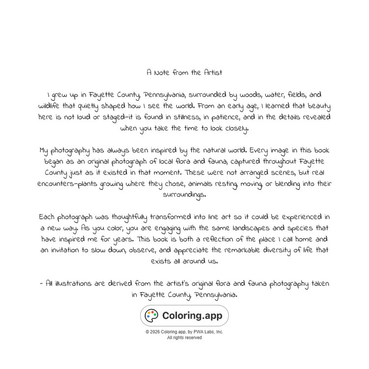 Fayette's Flora and Fauna: A Scenic Journey back cover