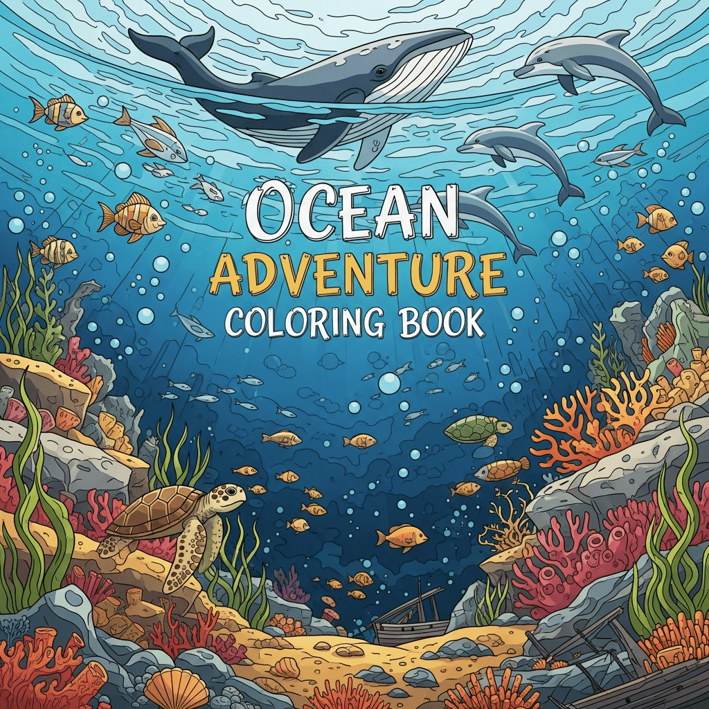 Ocean Adventure Coloring Book cover