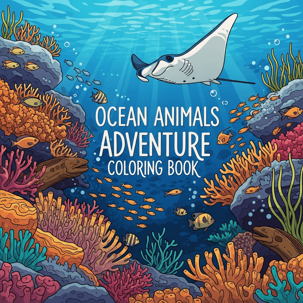 Ocean Animals Adventure Coloring Book cover