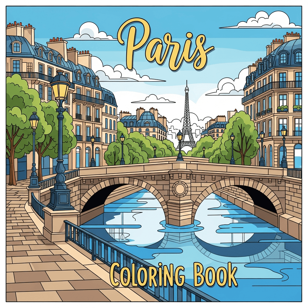 Paris Coloring Book cover