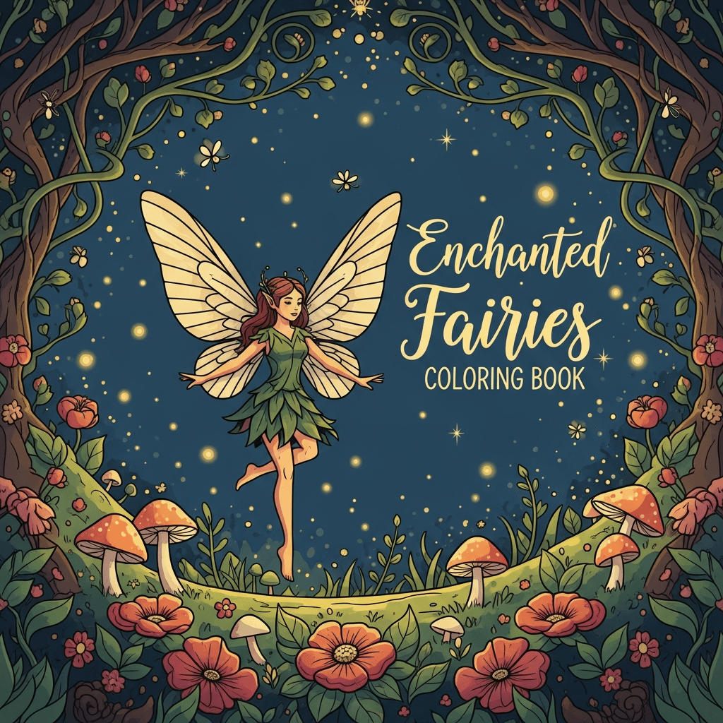 Enchanted Fairies Coloring Book cover