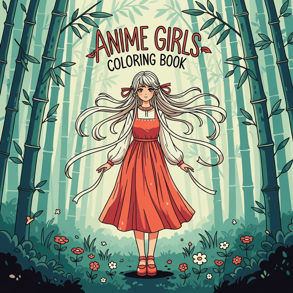 Anime Girls Coloring Book cover
