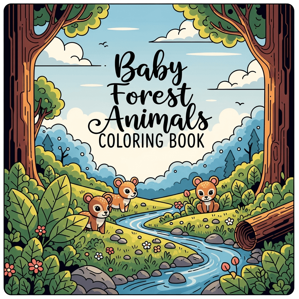 Baby Forest Animals Coloring Book cover