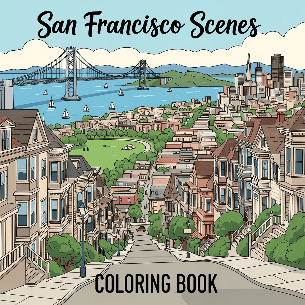 San Francisco Scenes Coloring Book cover