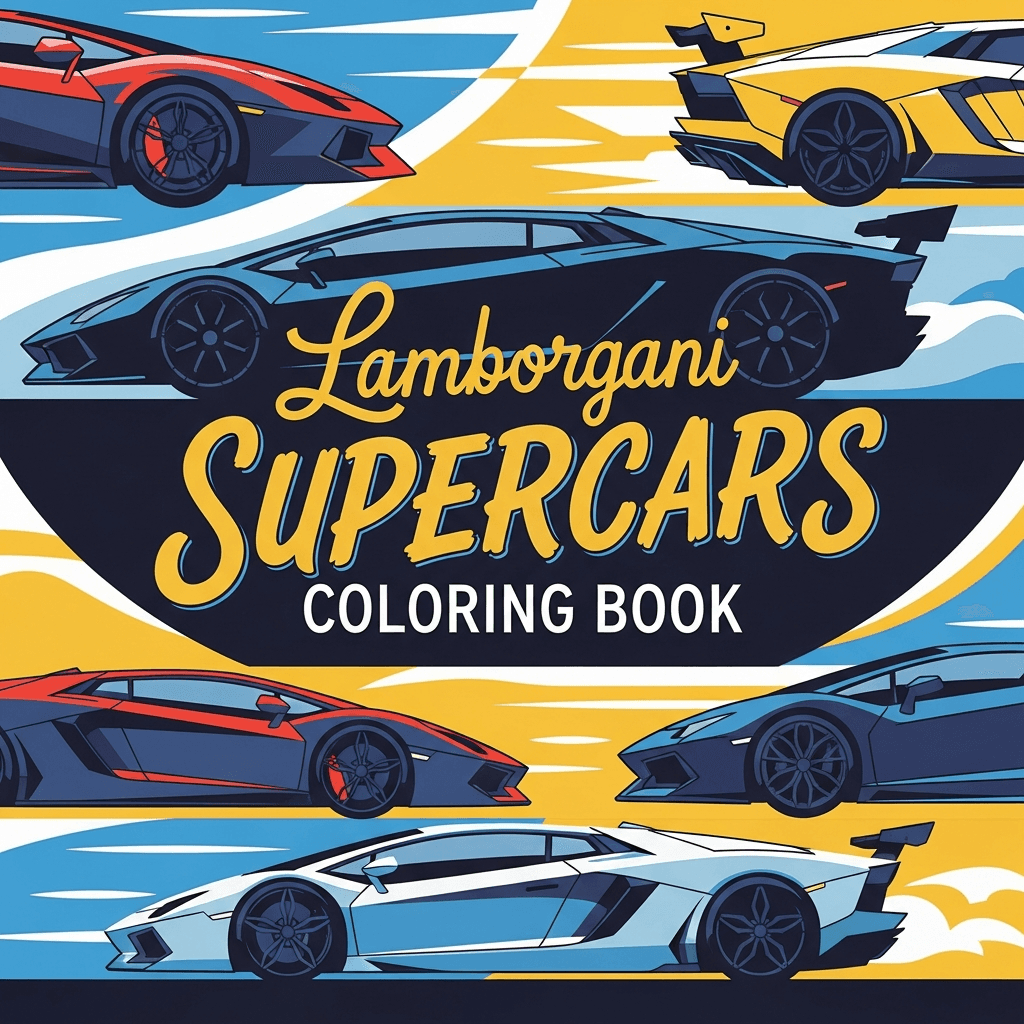 Lamborghini Supercars Coloring Book cover