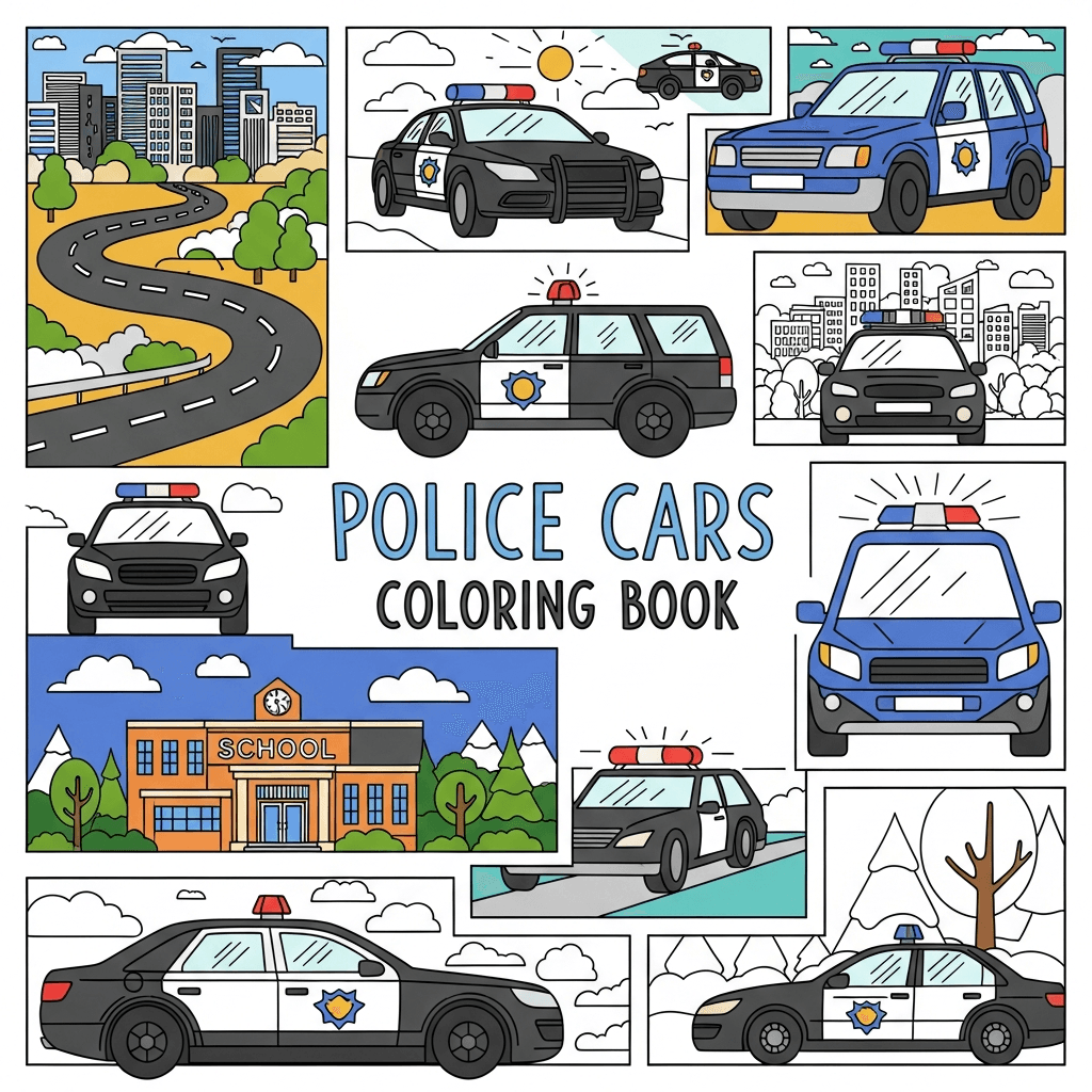 Patrol Cars Coloring Book cover