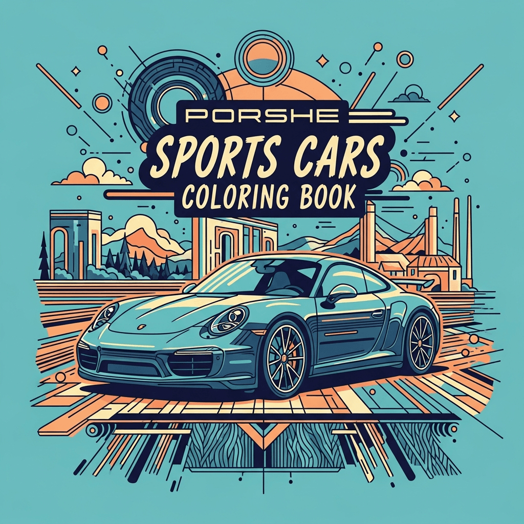 Porsche Sports Cars Coloring Book cover