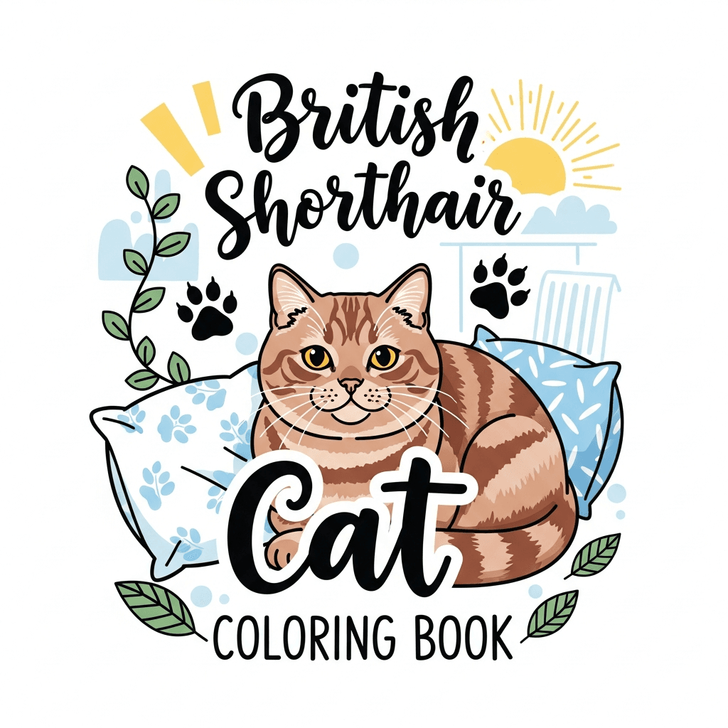 British Shorthair Cat Coloring Book cover