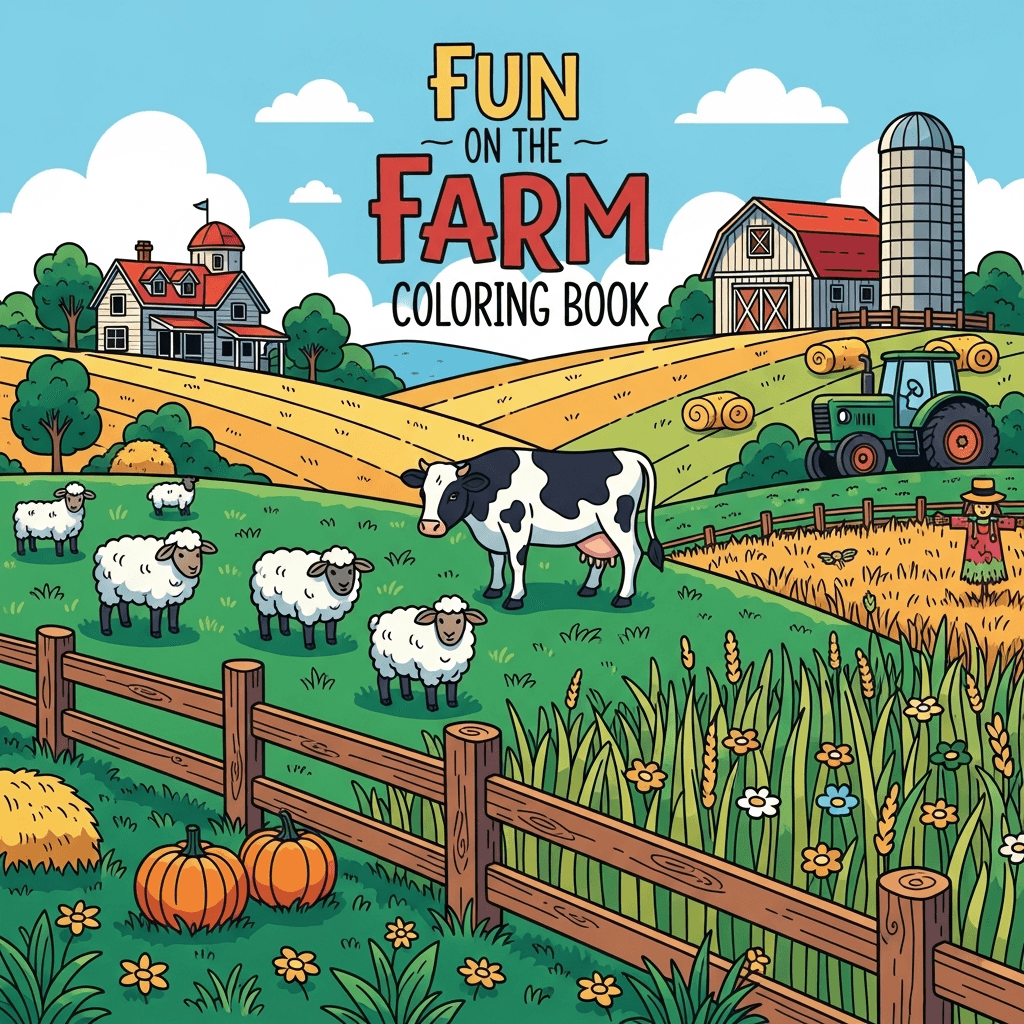 Fun on the Farm Coloring Book cover