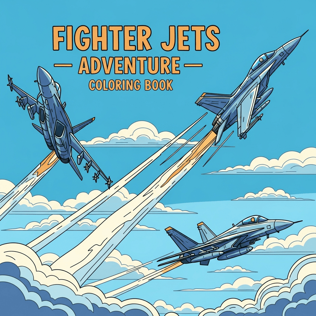 Fighter Jets Adventure Coloring Book cover