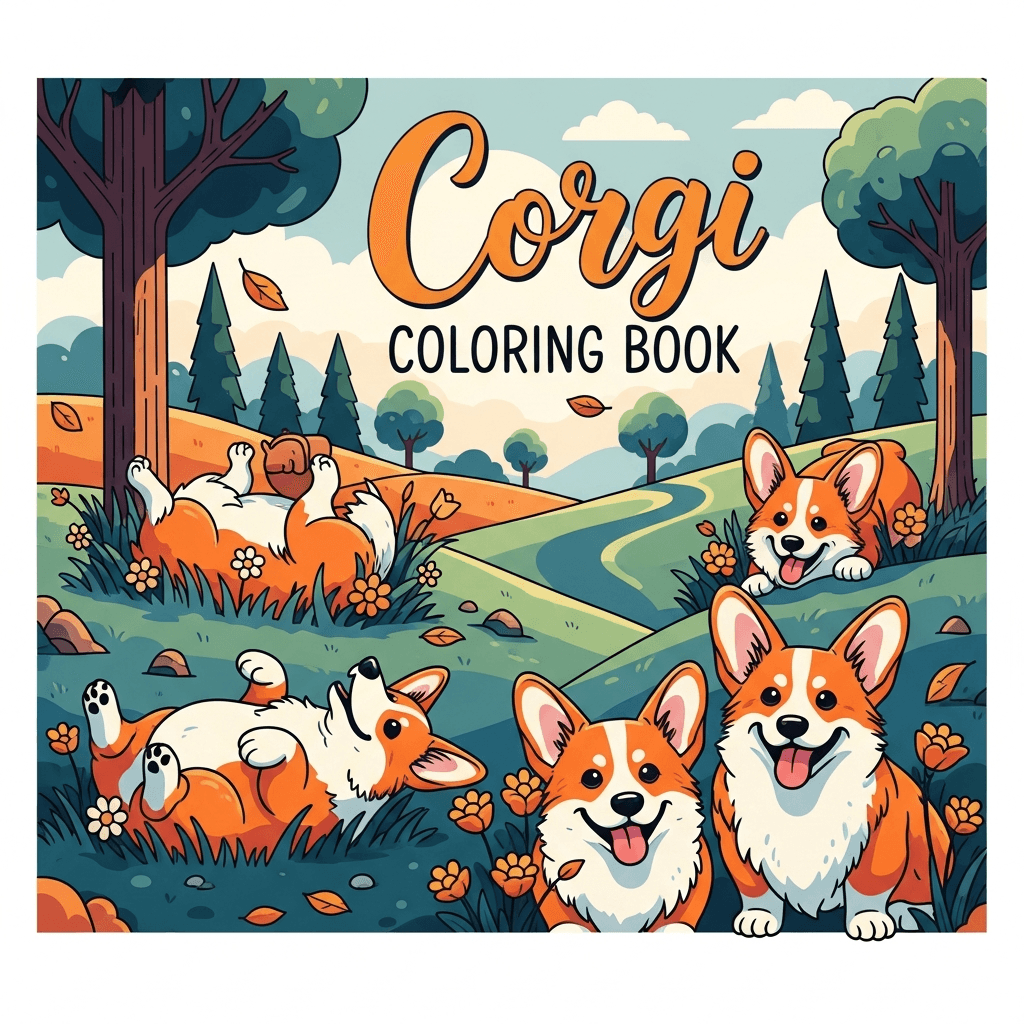 Corgi Coloring Book cover