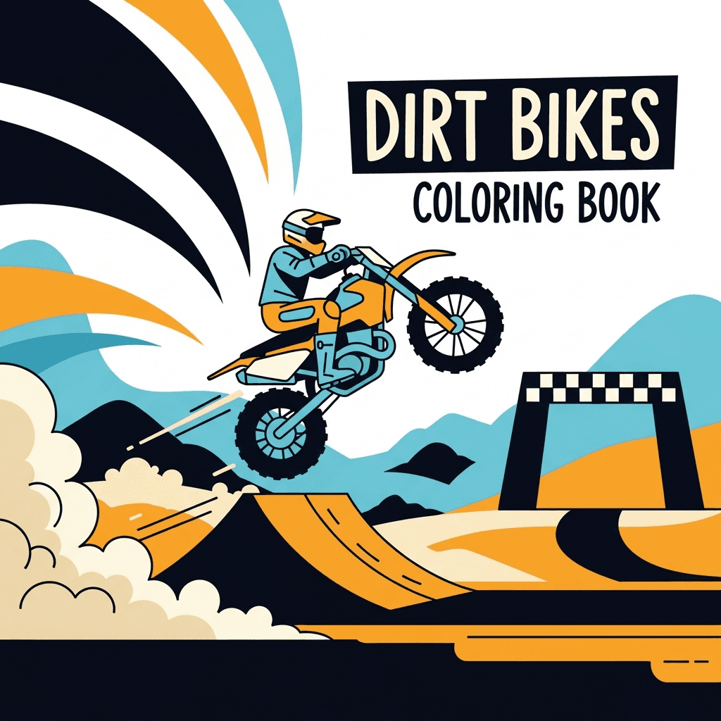 Dirt Bikes Coloring Book cover