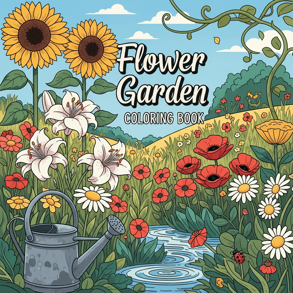Flower Garden Coloring Book cover