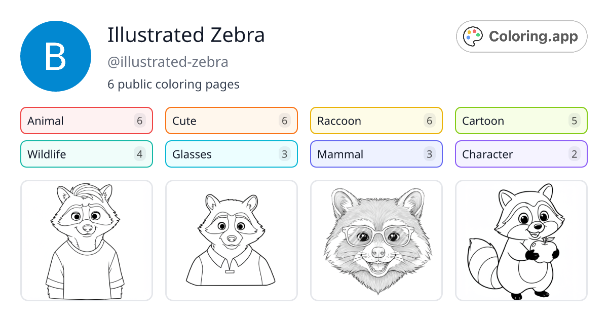 Illustrated Zebra (@illustrated-zebra) • Coloring.app