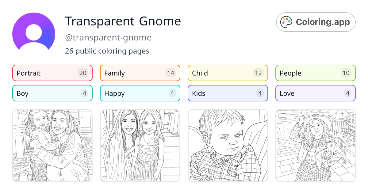 Transparent Gnome (transparentgnome) • Coloring.app