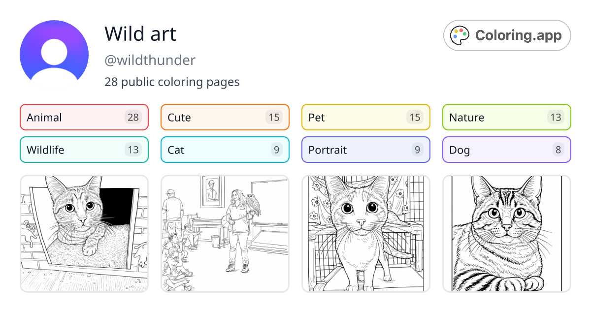 Wild art (@wildthunder) • Coloring.app